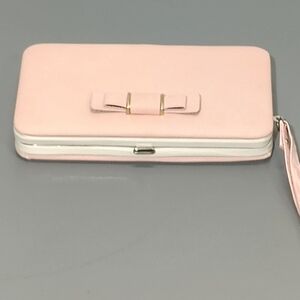 Blush Pink Bow Wristlet Wallet  Clutch - Women